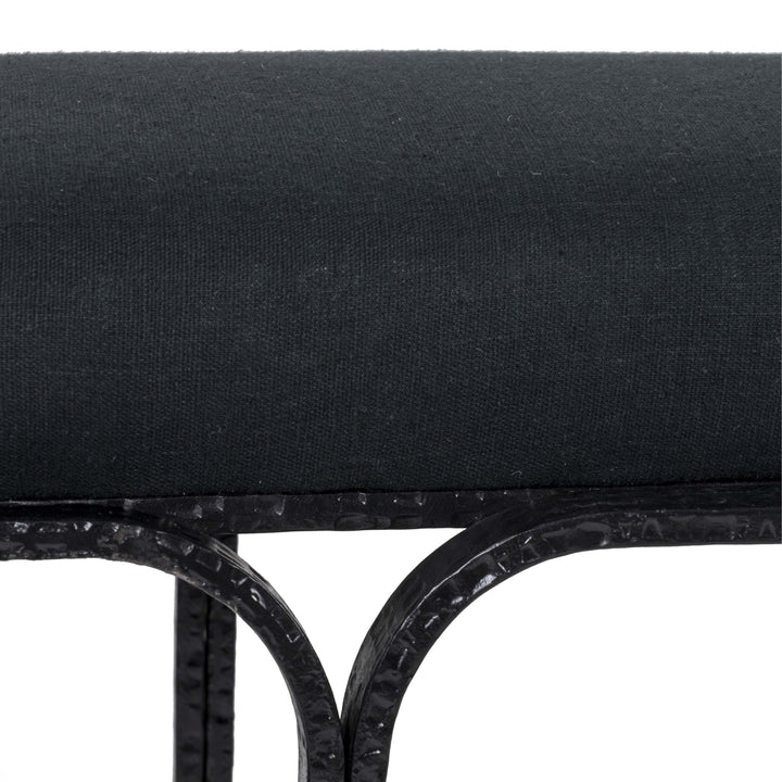 Bryn 59" Black Linen Bench