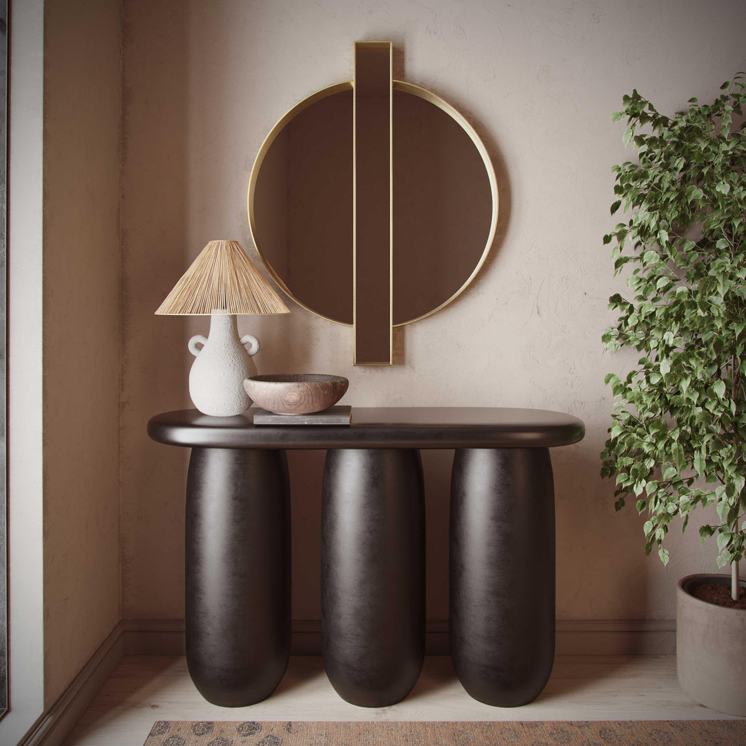 Rahul 49" Black Textured Console Table