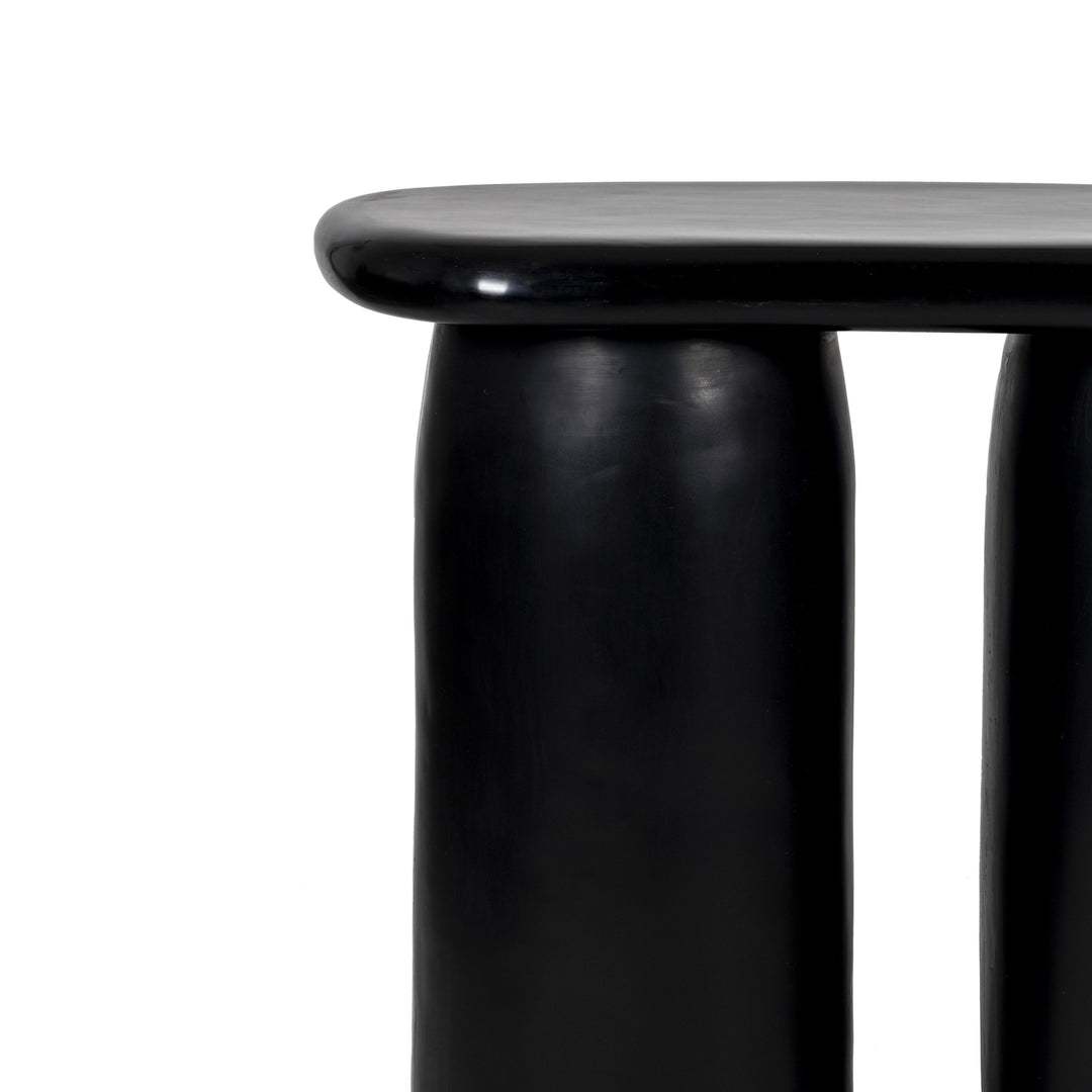 Rahul 49" Black Textured Console Table