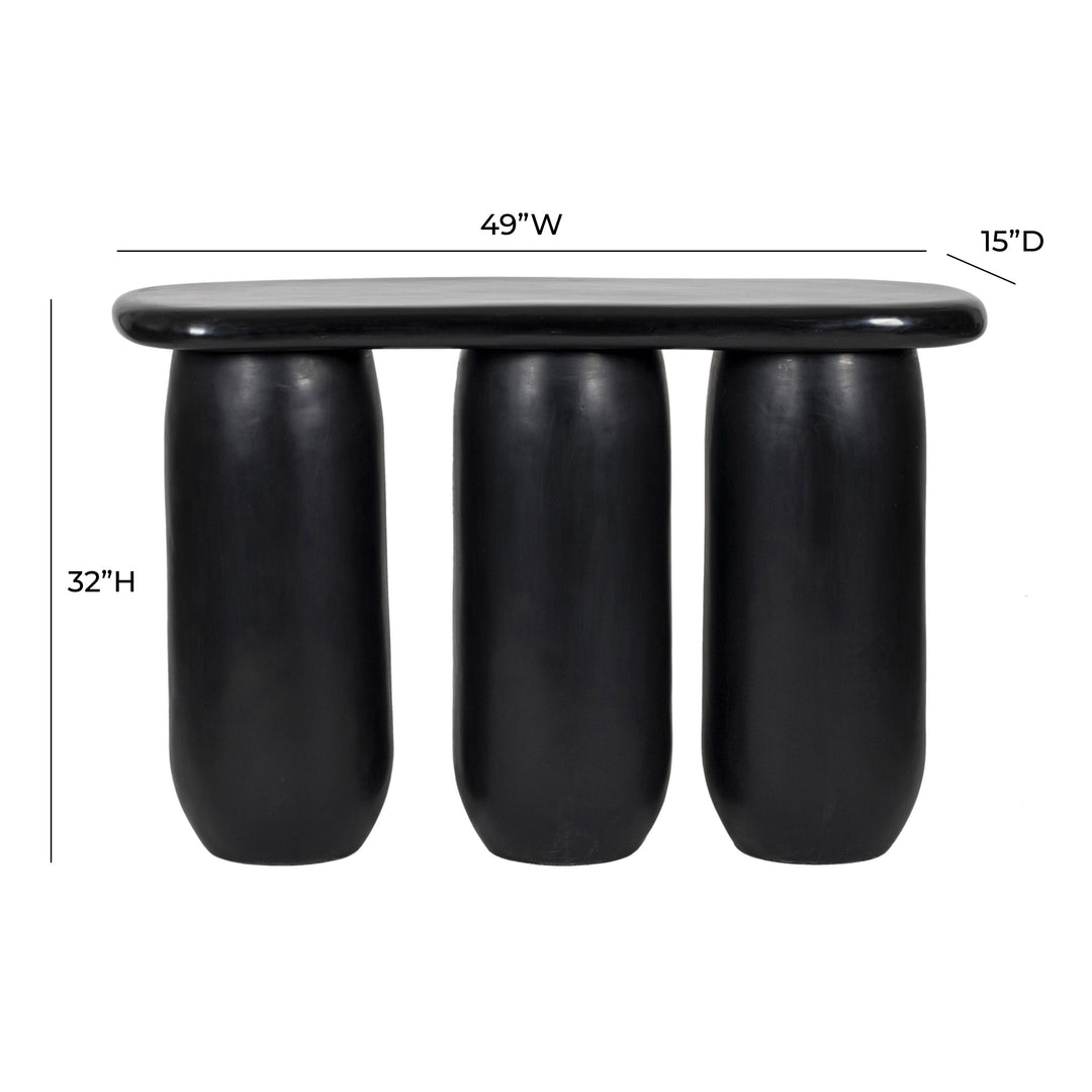 Rahul 49" Black Textured Console Table