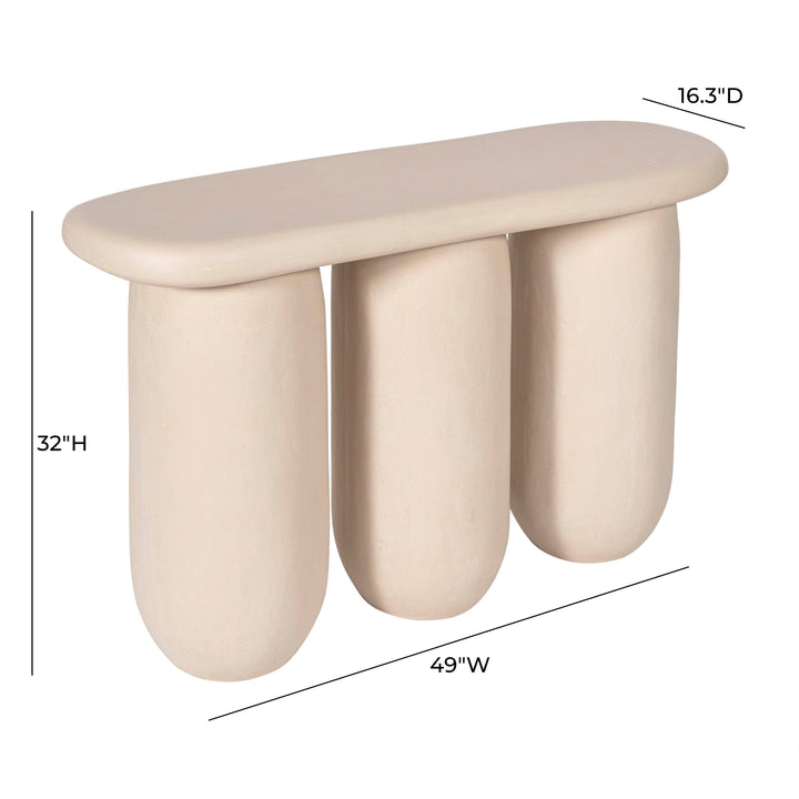 Rahul 49" Cream Textured Console Table