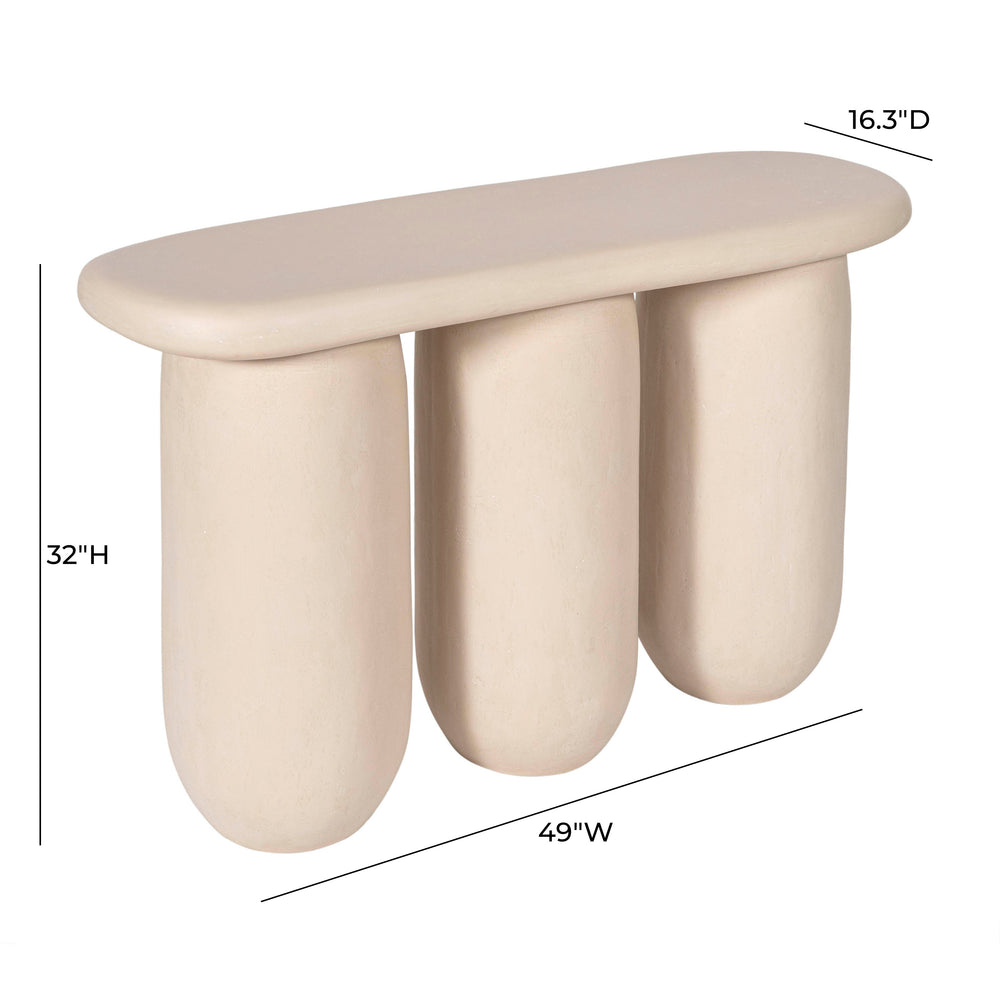 Rahul 49" Cream Textured Console Table