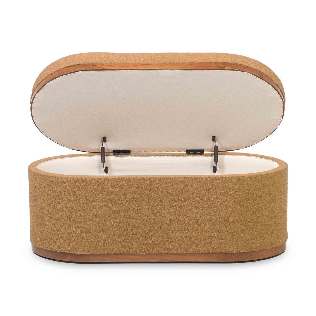 Olivier 41" Boucle Oval Storage Ottoman