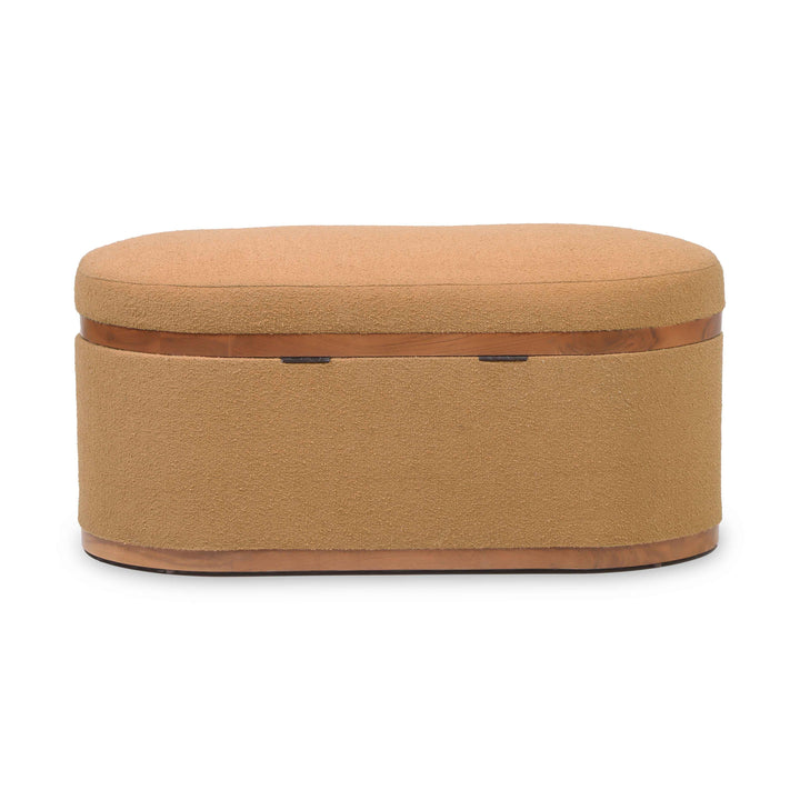 Olivier 41" Boucle Oval Storage Ottoman