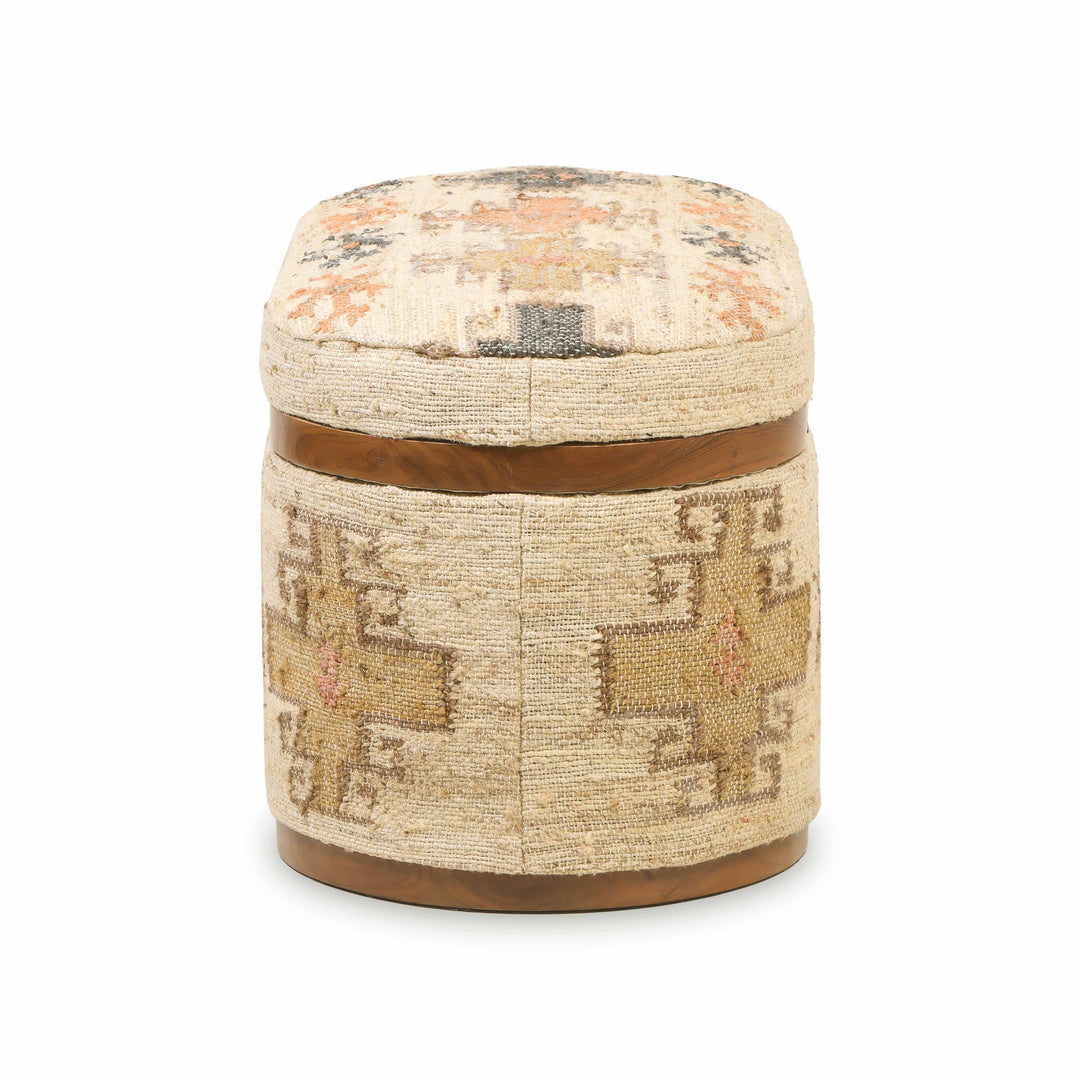 Olivier 41" Cotton Oval Storage Ottoman