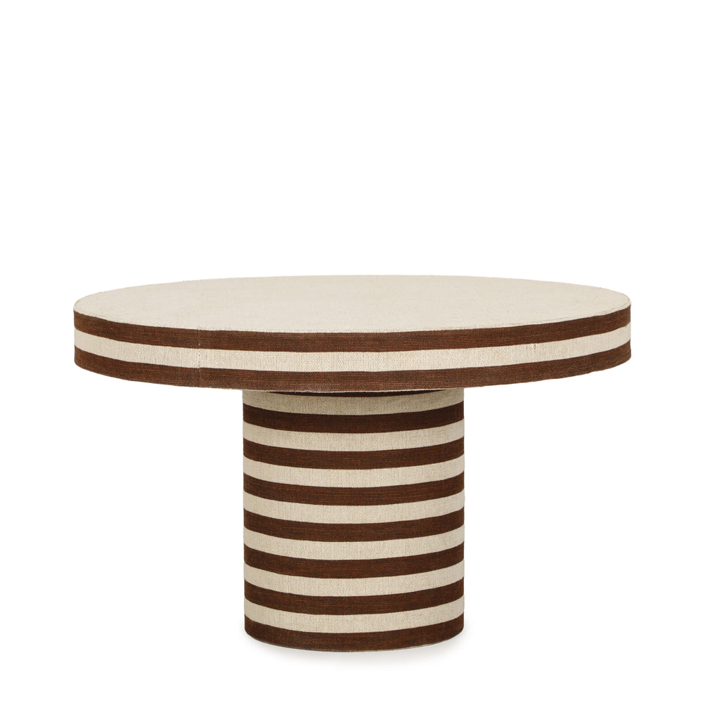 Lyra 30" Natural Striped Cotton Jute Contract-Grade Coffee Table