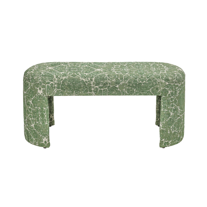 Greenspace 39" Green Rounded Upholstered Bench