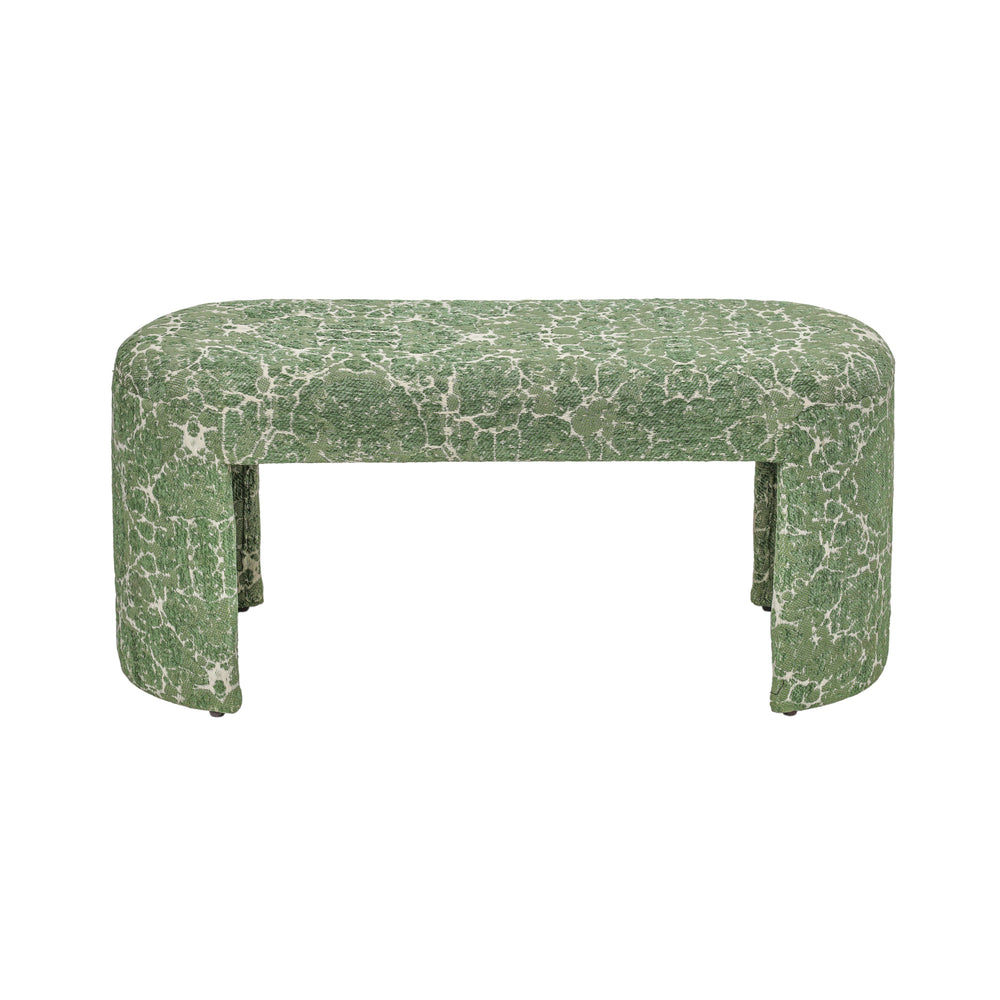 Greenspace 39" Green Rounded Upholstered Bench