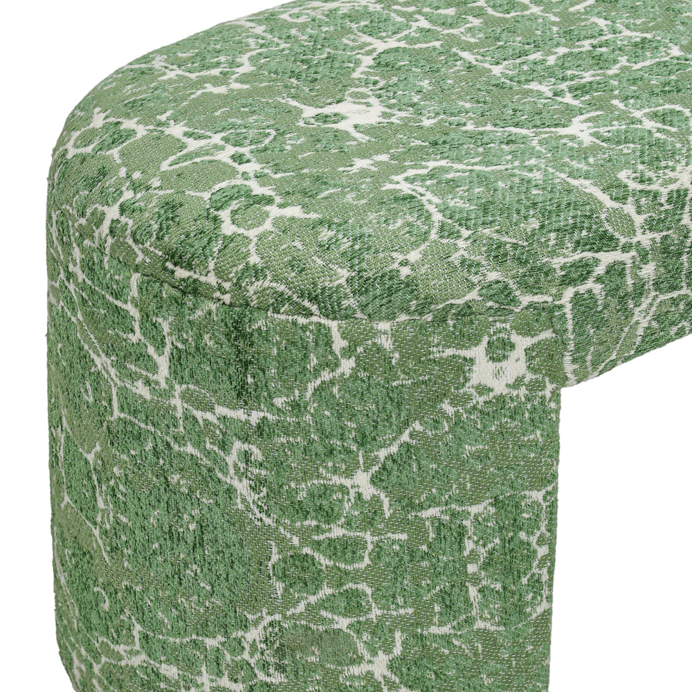 Greenspace 39" Green Rounded Upholstered Bench