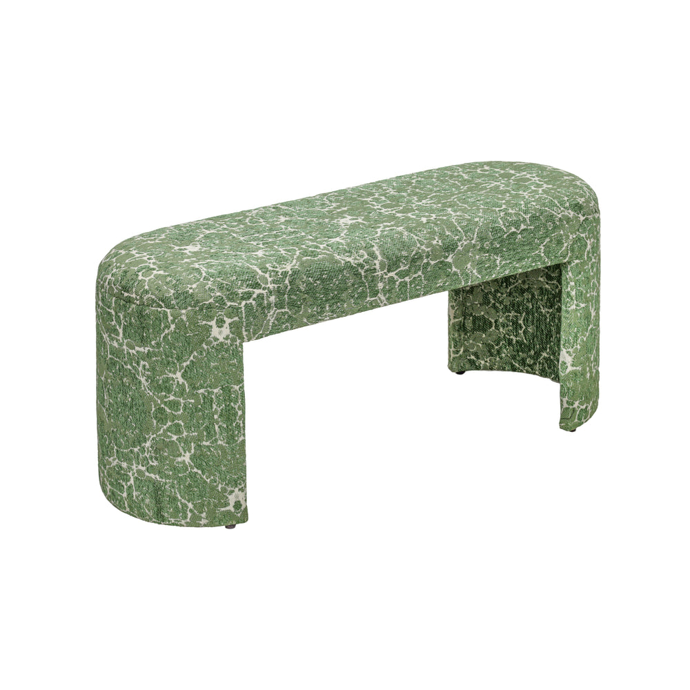 Greenspace 39" Green Rounded Upholstered Bench