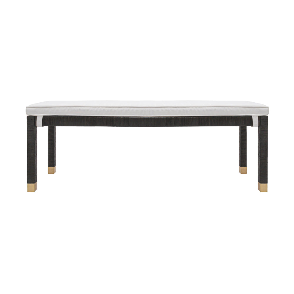 Amara 50" Woven Rattan Performance Fabric Bench