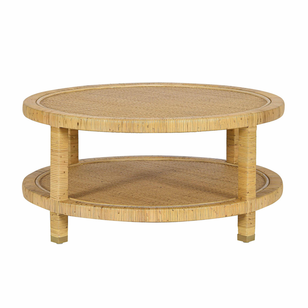 Amara 33" Natural Rattan Round Coffee Table