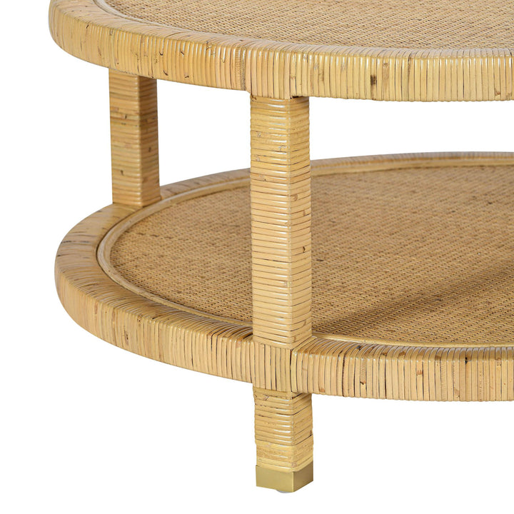 Amara 33" Natural Rattan Round Coffee Table