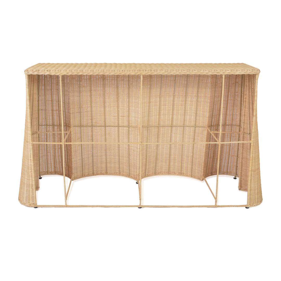 Egan 55" Natural Rattan Console Table
