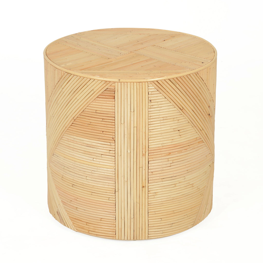 Matea Natural Rattan Cross Side Table
