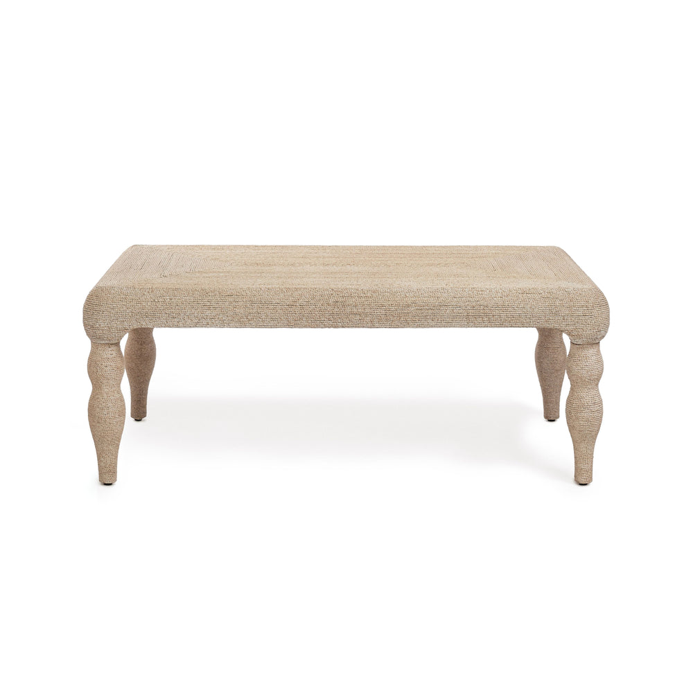 Vicky 49" Natural Woven Seagrass Rectangular Coffee Table