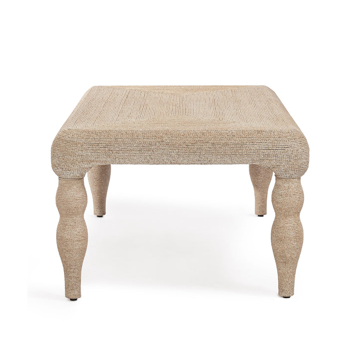 Vicky 49" Natural Woven Seagrass Rectangular Coffee Table