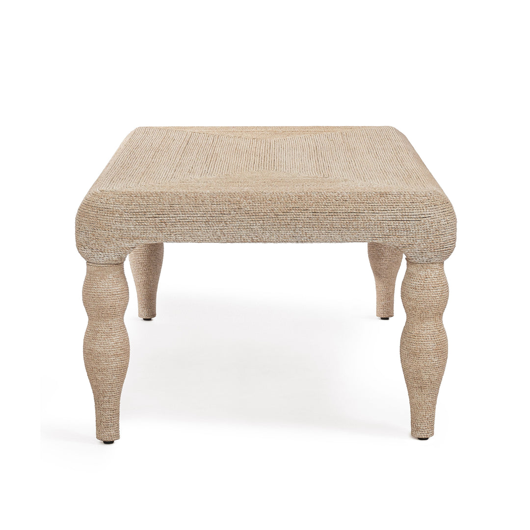 Vicky 49" Natural Woven Seagrass Rectangular Coffee Table