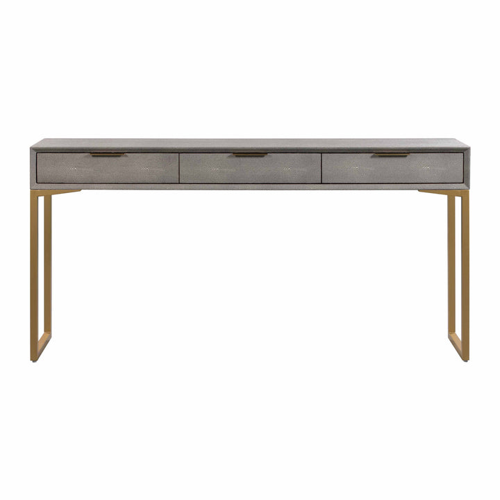Pesce 59" Faux Shagreen 3-Drawer Console Table