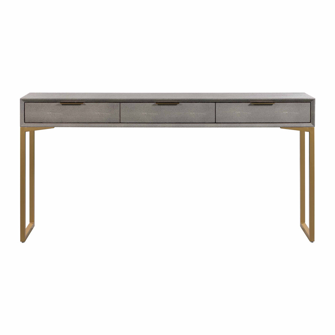 Pesce 59" Faux Shagreen 3-Drawer Console Table