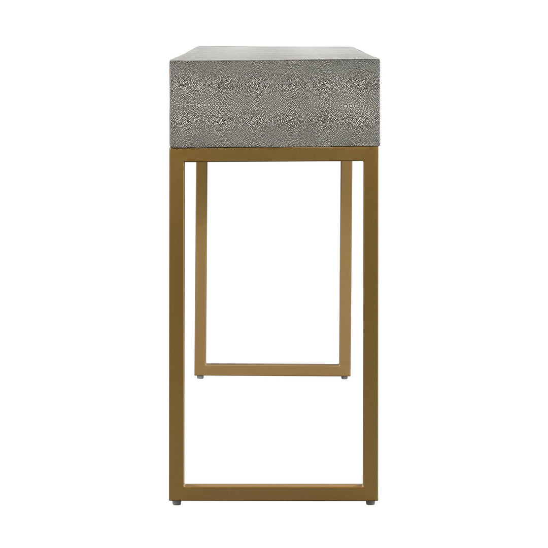 Pesce 59" Grey Faux Shagreen 3-Drawer Console Table