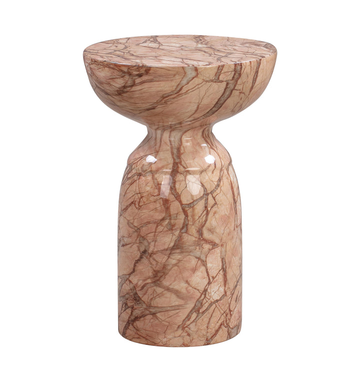 Rue Faux Marble Indoor / Outdoor Round Side Table - Sunset