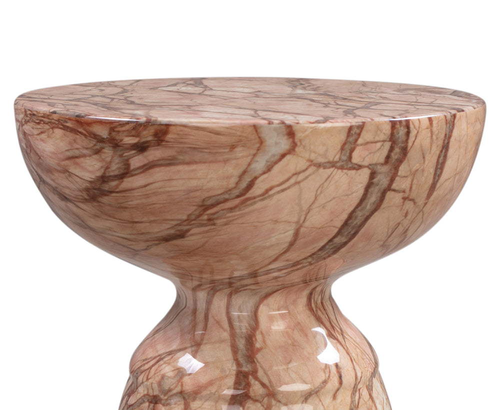 Rue Faux Marble Indoor / Outdoor Round Side Table - Sunset