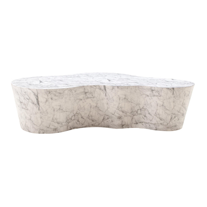 Slab 59" White Marble Concrete Indoor/Outdoor Coffee Table