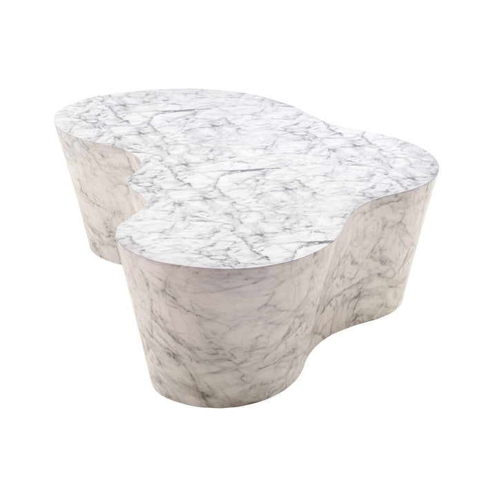 Slab 59" White Marble Concrete Indoor/Outdoor Coffee Table