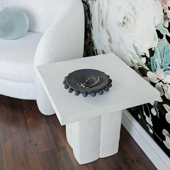 Kayla Faux Plaster Indoor / Outdoor Square Side Table