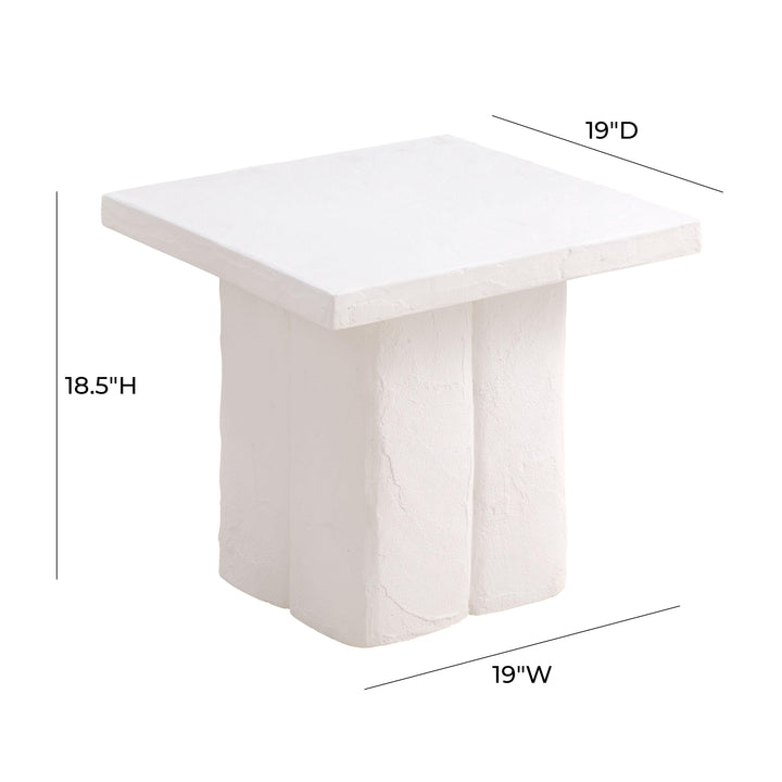 Kayla Faux Plaster Indoor / Outdoor Square Side Table