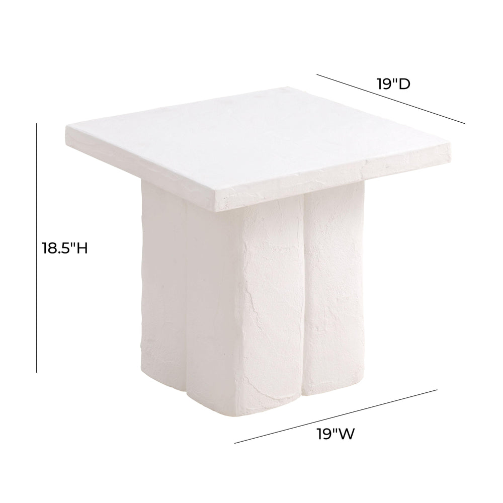 Kayla Faux Plaster Indoor / Outdoor Square Side Table