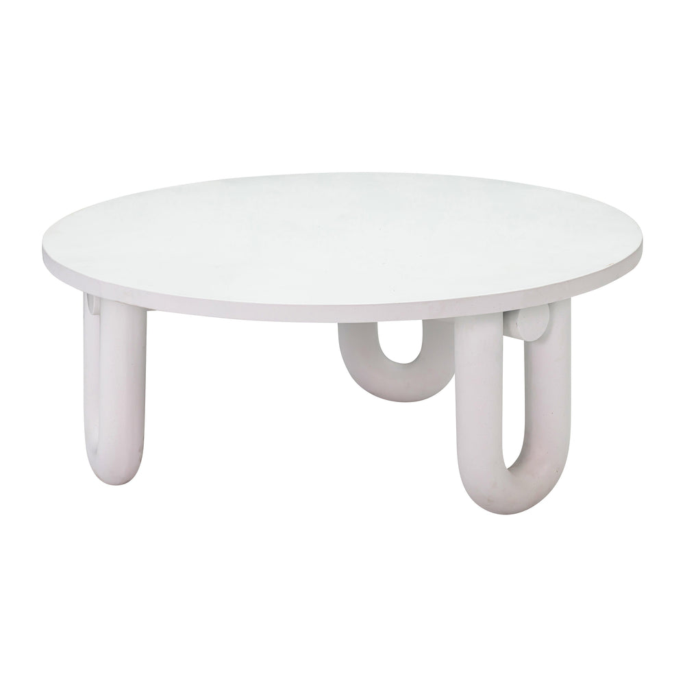 Tildy 39" White Concrete Indoor/Outdoor Round Coffee Table