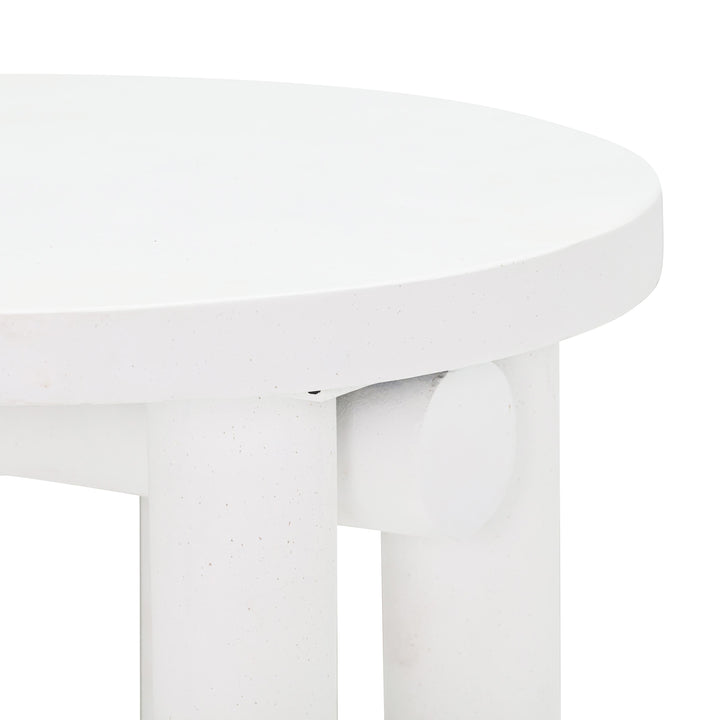 Tildy 39" White Concrete Indoor/Outdoor Round Coffee Table