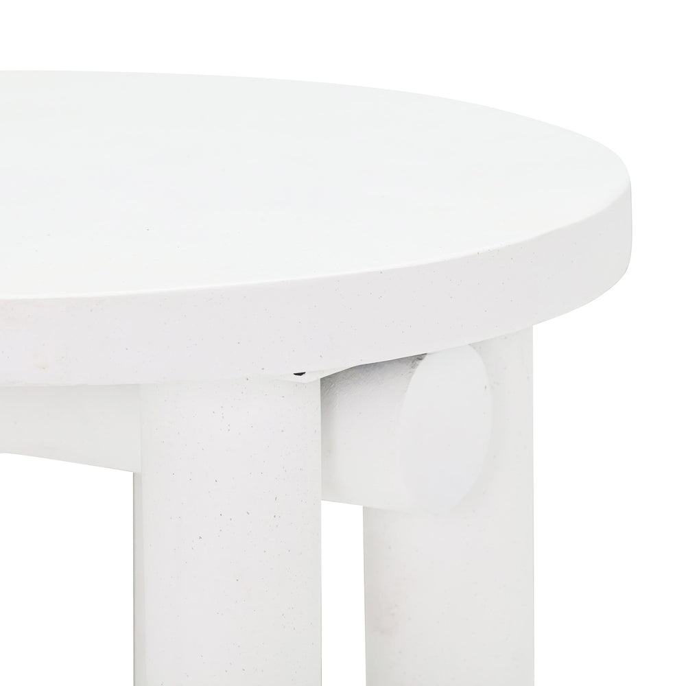 Tildy 39" White Concrete Indoor/Outdoor Round Coffee Table