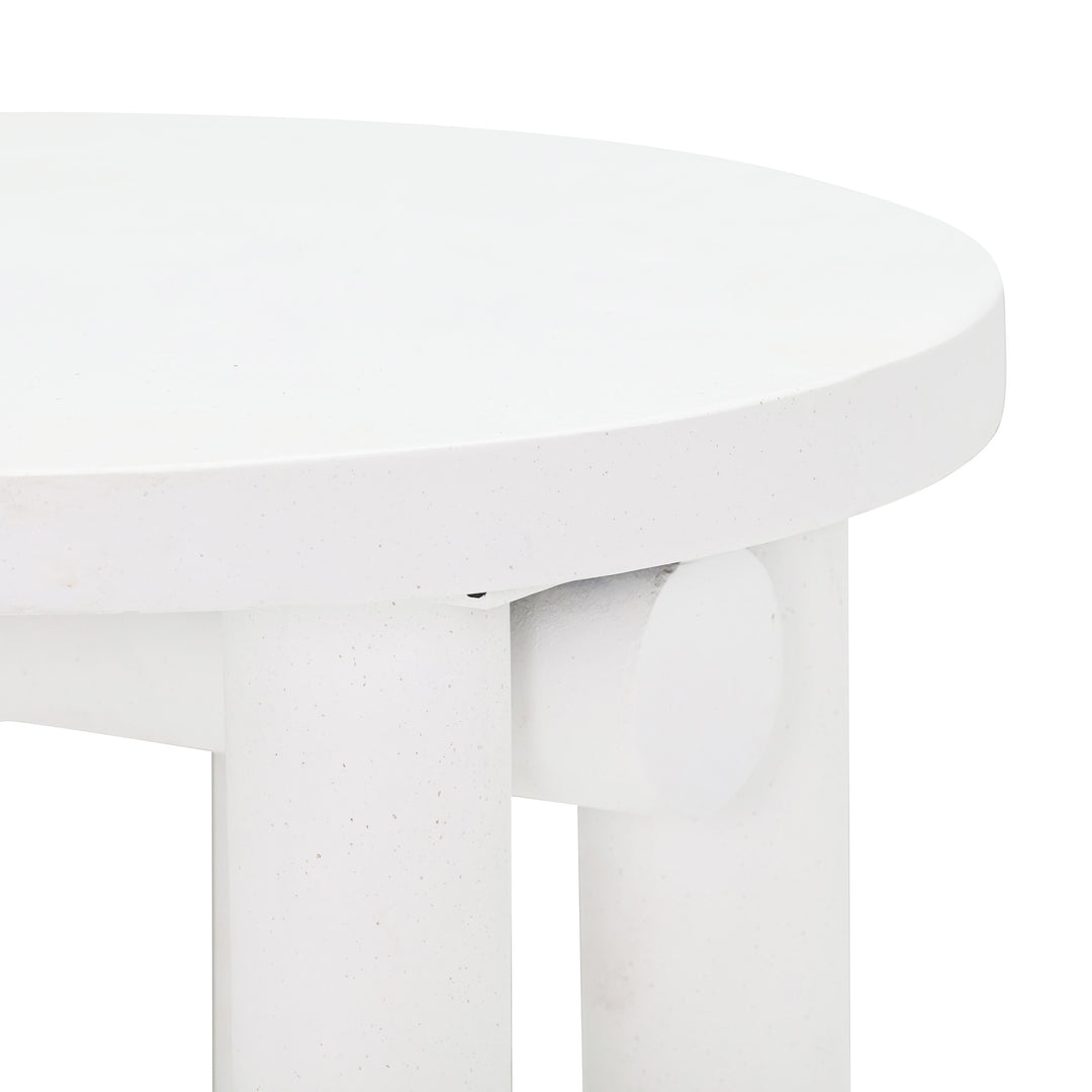 Tildy 39" White Concrete Indoor/Outdoor Round Coffee Table