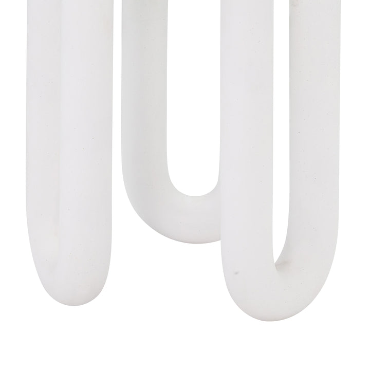 Tildy White Concrete Indoor / Outdoor Round Side Table