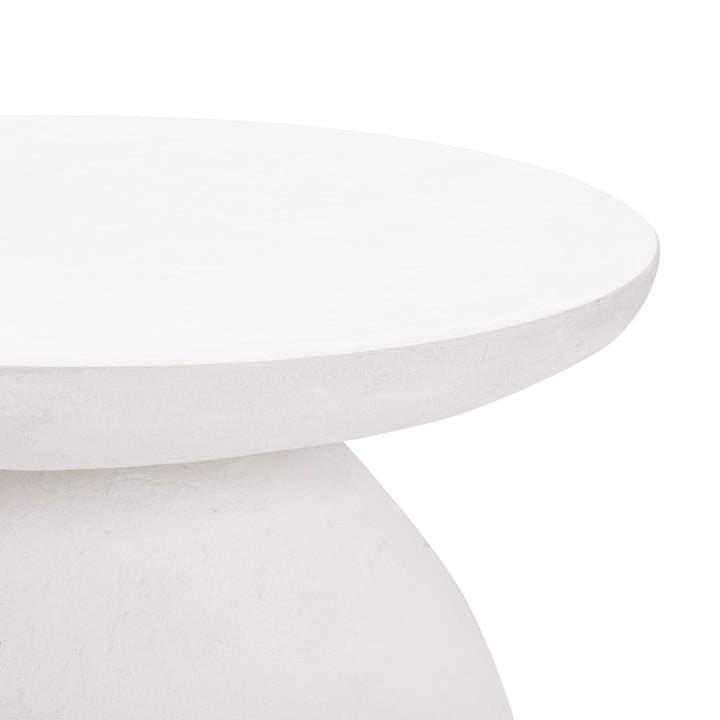 Aloe White Indoor/Outdoor Concrete Side Table
