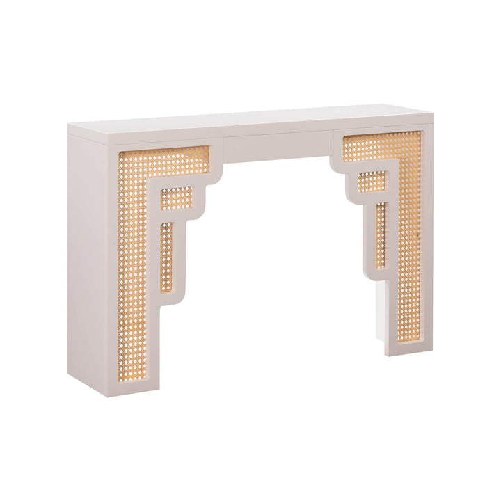 Suzie 45" Cream Rattan Console Table