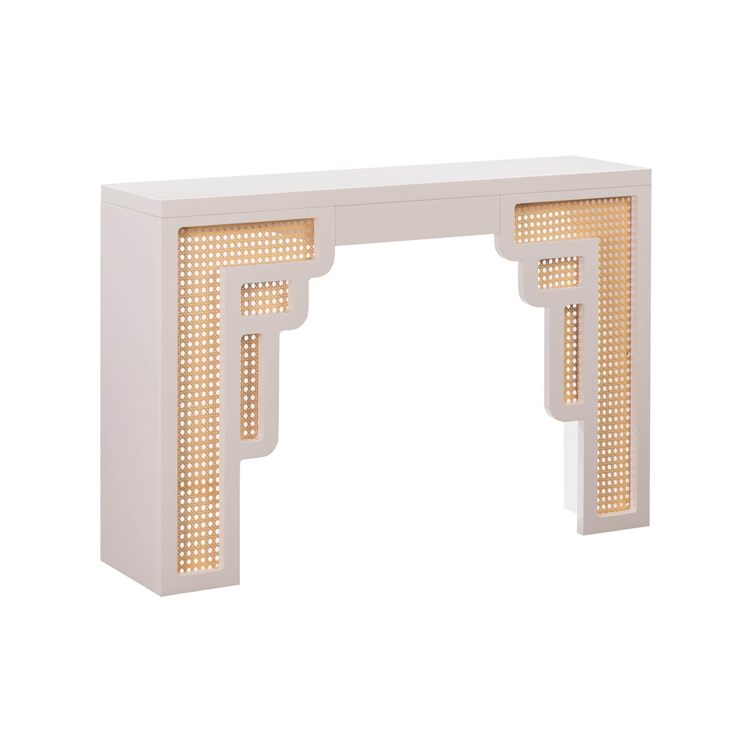 Suzie 45" Cream Rattan Console Table