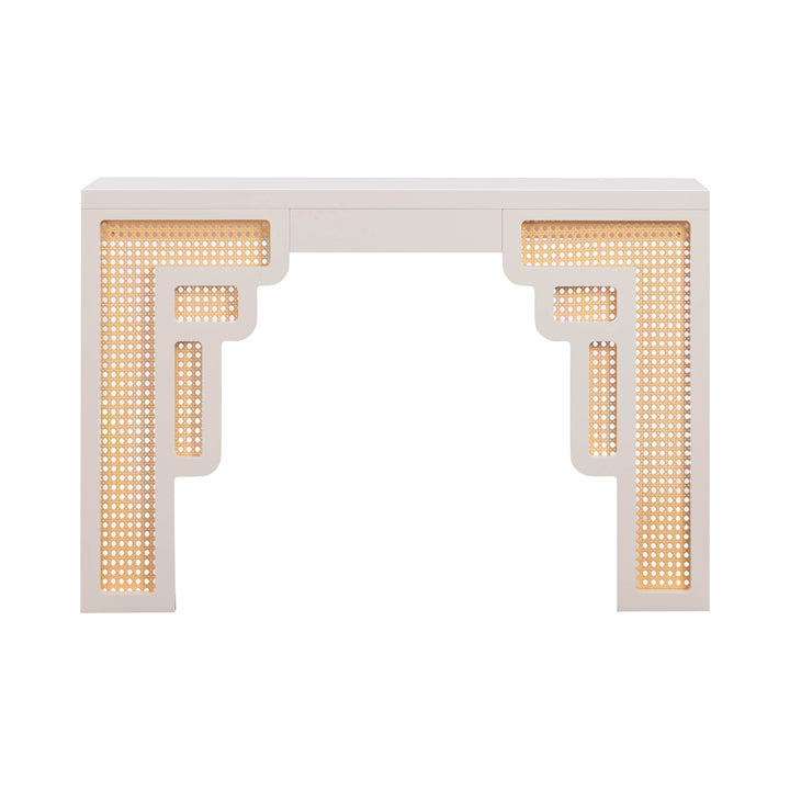 Suzie 45" Cream Rattan Console Table
