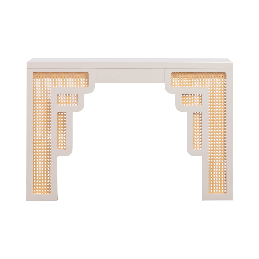 Suzie 45" Cream Rattan Console Table