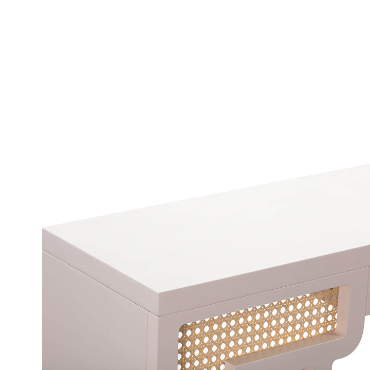 Suzie 45" Cream Rattan Console Table