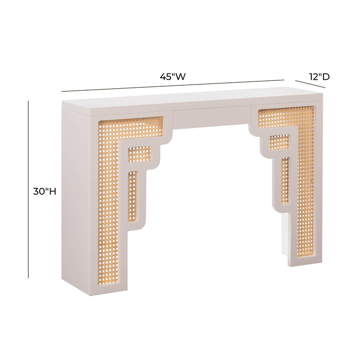 Suzie 45" Cream Rattan Console Table