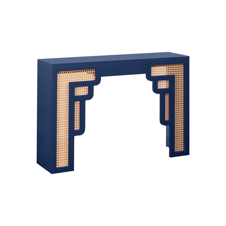 Suzie 45" Navy Rattan Console Table
