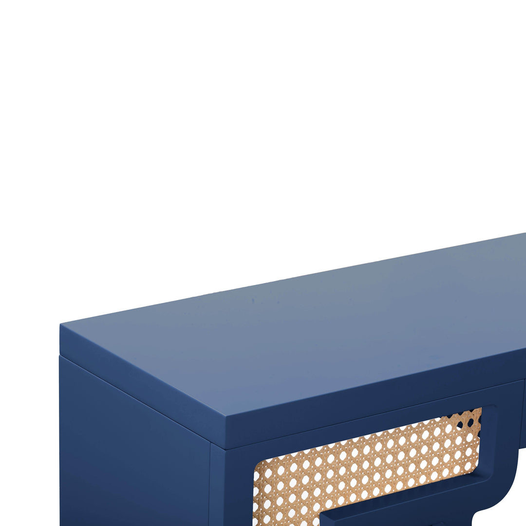 Suzie 45" Navy Rattan Console Table