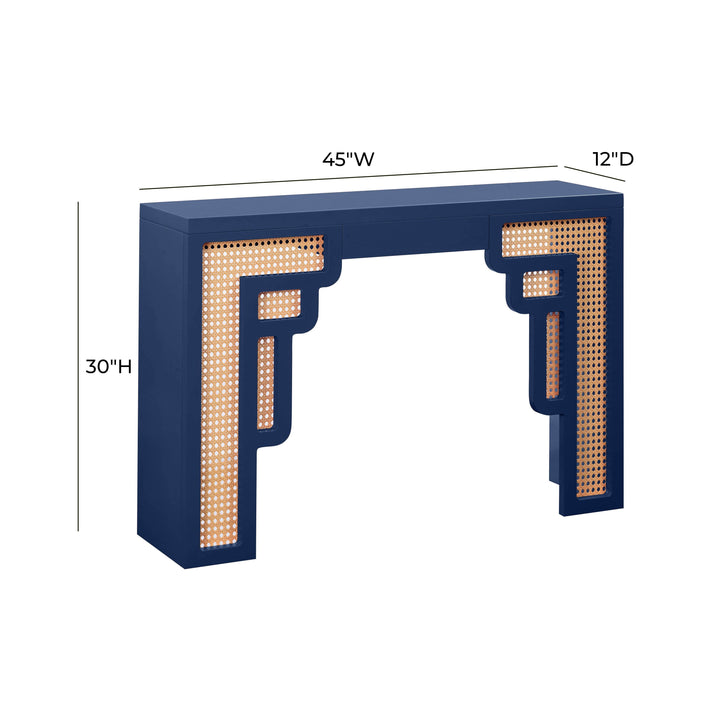 Suzie 45" Navy Rattan Console Table