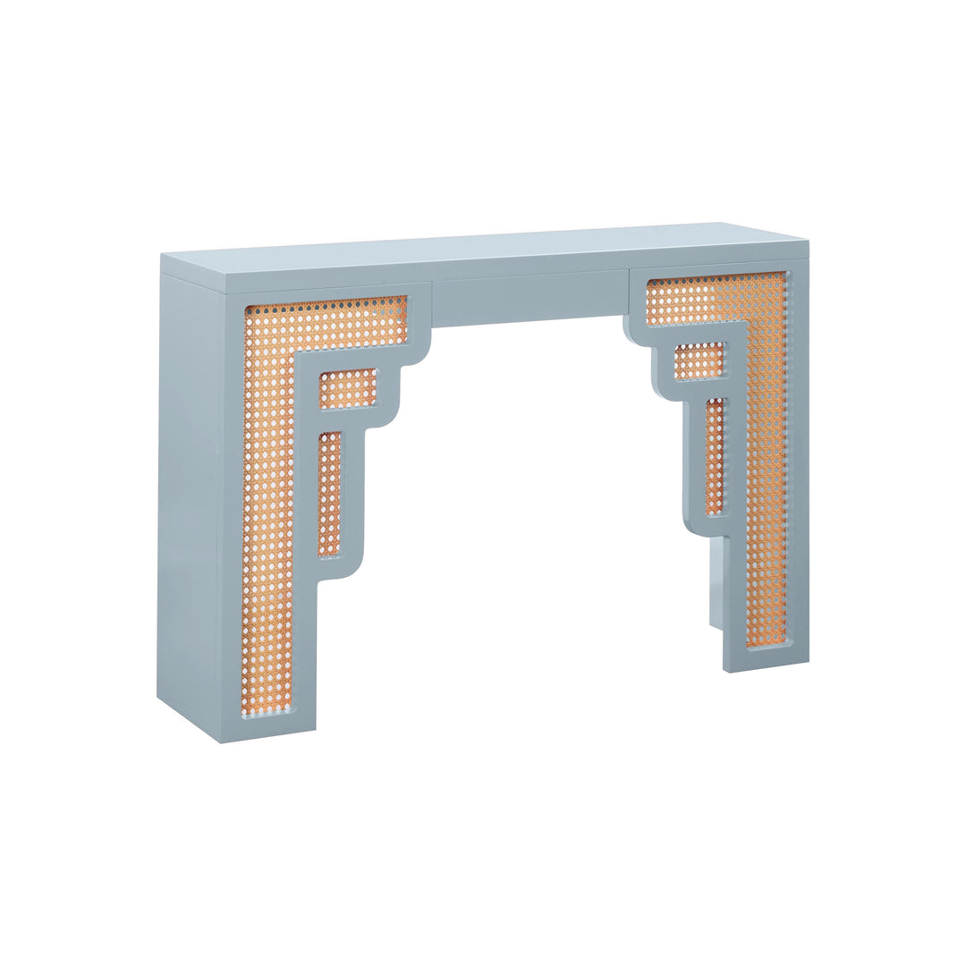 Suzie 45" Blue Rattan Console Table