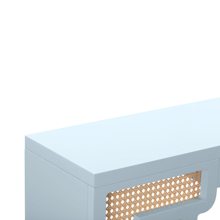 Suzie 45" Blue Rattan Console Table