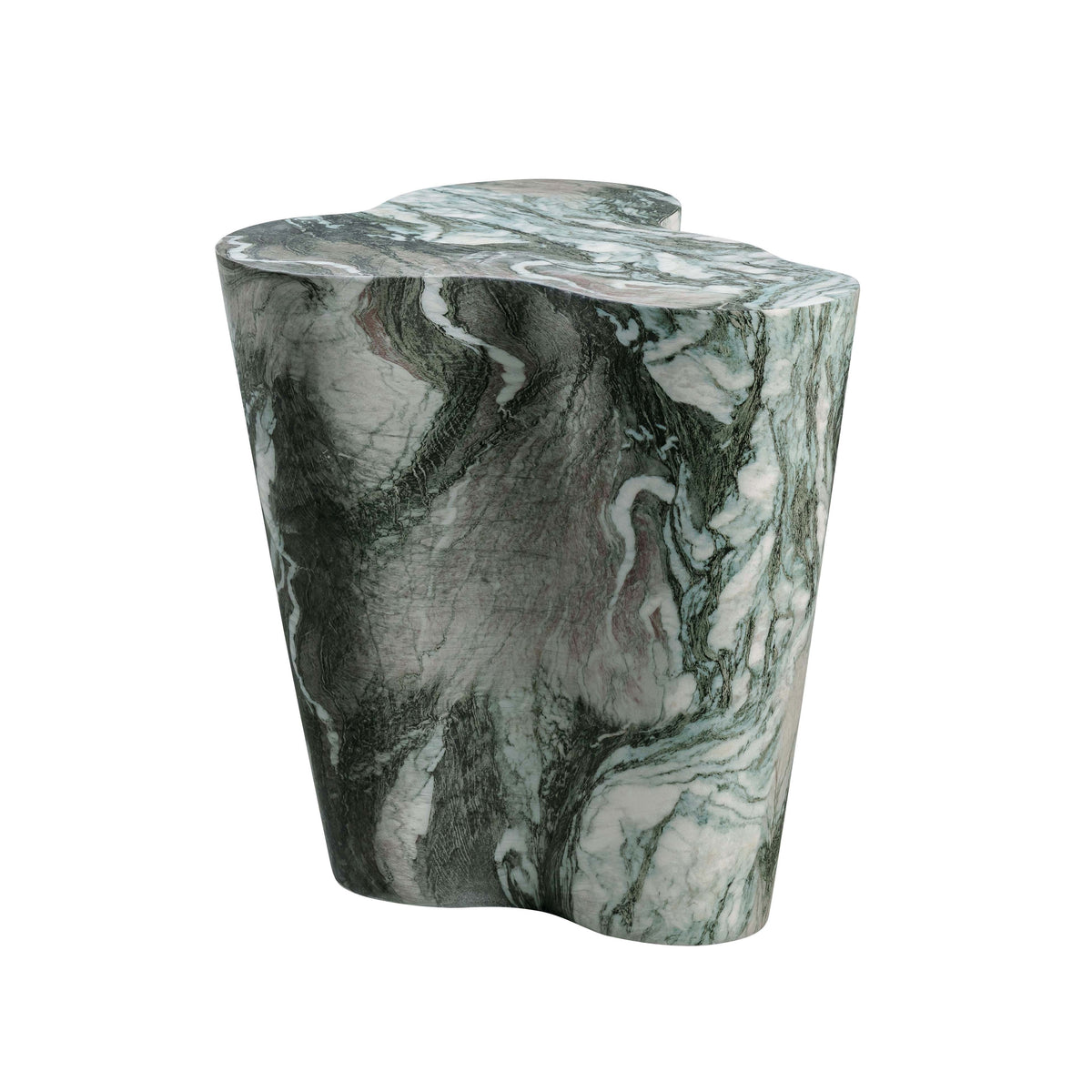 Slab Concrete Indoor/Outdoor Side Table (18"-22") - Grey Marble / Tall